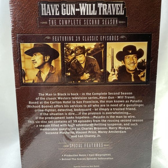 Have Gun Will Travel Complete 2nd Season 6 DVD Set Video Richard Boone 16+ Hours - Picture 3 of 9